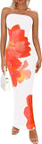 New Women's Slim-fit Contrast Colors Floral Print Dress