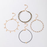 Korean Style Alloy Diamond XINGX Pendant Anklet Four-piece Set