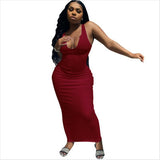 Women's Suspender Vest Deep V-neck Dress