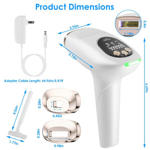 3 In 1 Ice Cooling Laser Hair Removal Painless Permanent At-Home IPL Hair Removal With 999,999 Flashes 9 Energy Levels 2 Modes For Armpits Legs Arms Bikini Line