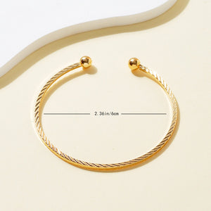 Metal Twist Geometric Knot Winding Hollow Open-end High-grade Light Luxury Personality Fashion Ladies' Bracelet