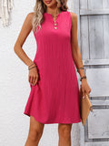 Women's Elegant Pleated Sleeveless V-neck Dress