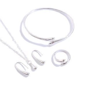 Water Drop Suit Simple Daily Fashion Necklace Earrings Bracelet Ring Suit
