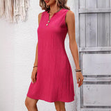 Women's Elegant Pleated Sleeveless V-neck Dress