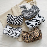 Women Handbag Butterfly Cow Leopard Printed Pattern Underarm Bags Small Shoulder Bag