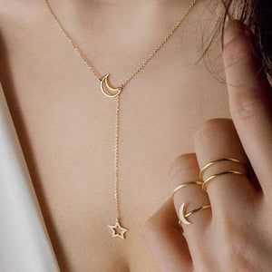 Moon Star Necklace Clavicle Chain Short Necklace